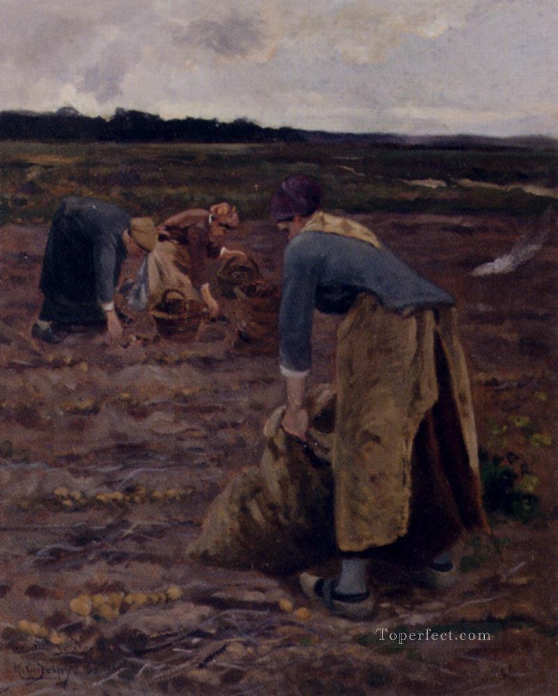 The Potato Gatherers Hippolyte Camille Delpy Oil Paintings